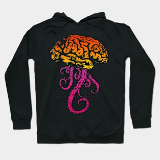 Horror Brain - Orange and Pink Hoodie